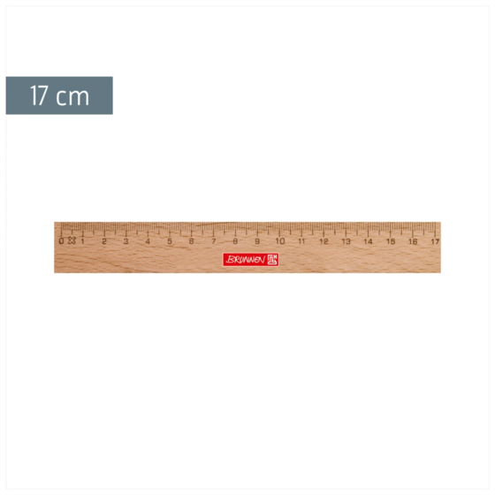 Holzlineal | 17 cm, braun