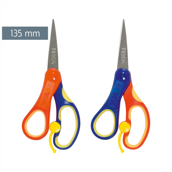 Kinderschere Soft-Touch Linkshänder | spitz, 135 mm, blau/orange
