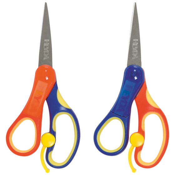Kinderschere Soft-Touch Linkshänder | spitz, 135 mm, blau/orange