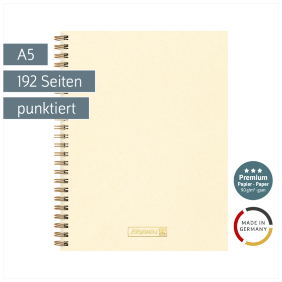 Notizbuch Premium Wire | A5, punktiert, sand