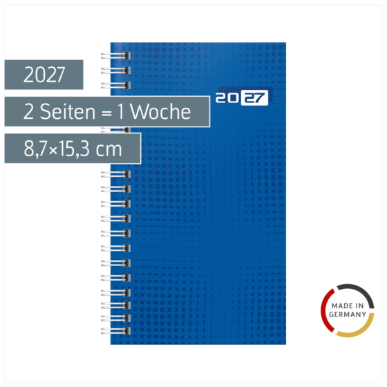 Taschenkalender Colour Line Mod. Taschenplaner int. 2027 | A6, Papier, blau