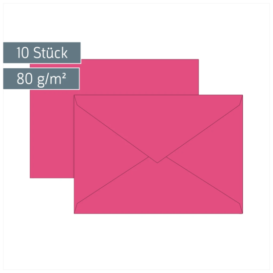 Briefumschläge Universalpapier | C5, 80 g/m², fuchsia, 10 Stück