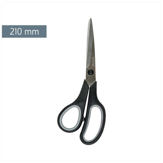 Universalschere Soft-Touch Linkshänder | spitz, 210 mm, schwarz/grau