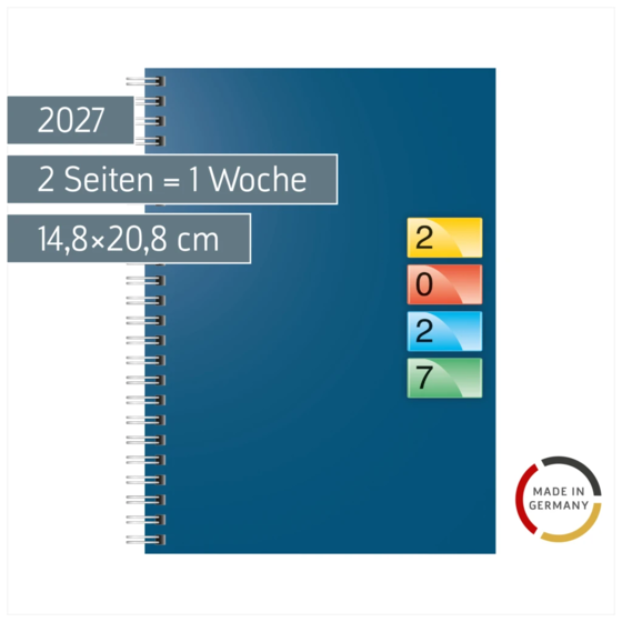 Buchkalender DATAline Mod. 796 40 2027 | A5, Karton, blau