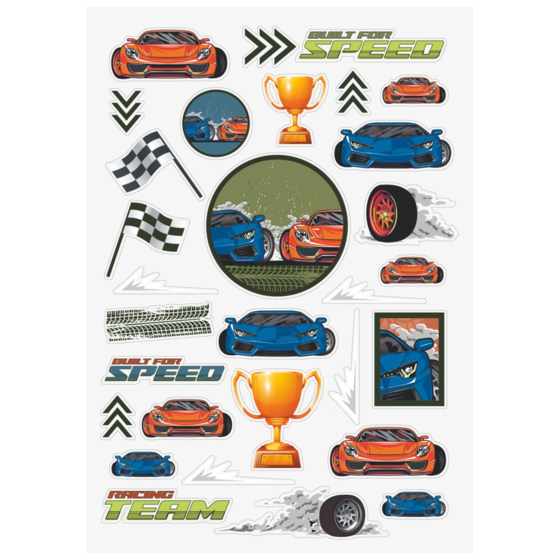 Freundebuch Fast Wheels | 16×21 cm, 80 Seiten, grün/mehrfarbig