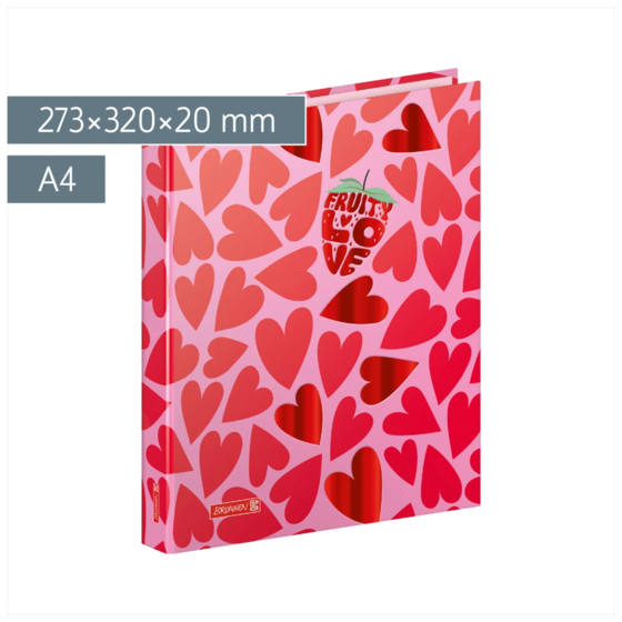 Ringbuch Fruity Love | A4, 2 Ringe, Füllhöhe: 20 mm, rosa/rot