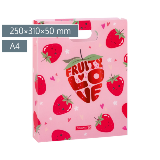 Heftbox Fruity Love | A4, Füllhöhe: 50 mm, rosa/rot