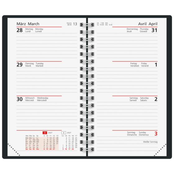 Taschenkalender Colour Line Mod. Taschenplaner int. 2027 | A6, Papier, grün