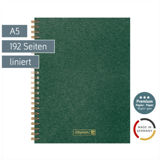 Notizbuch Premium Wire | A5, liniert, forest green