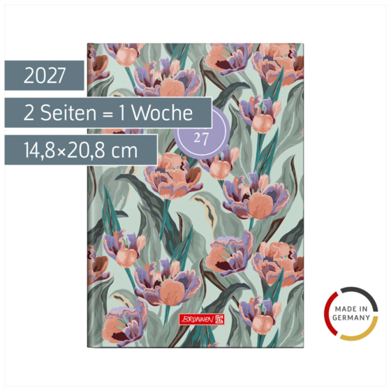 Buchkalender Design Line Mod. 796 2027 „Botanical“ | A5, Papier