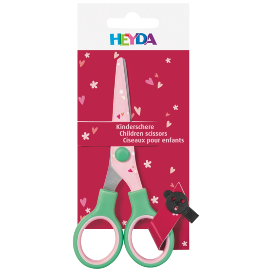 Kinderschere Fruity Love mit Motivdruck | abgerundet, rosa/grün
