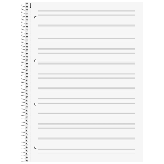 Collegeblock Premium Student „Noten“ | A4, Lineatur 14, 50 Blatt, violett