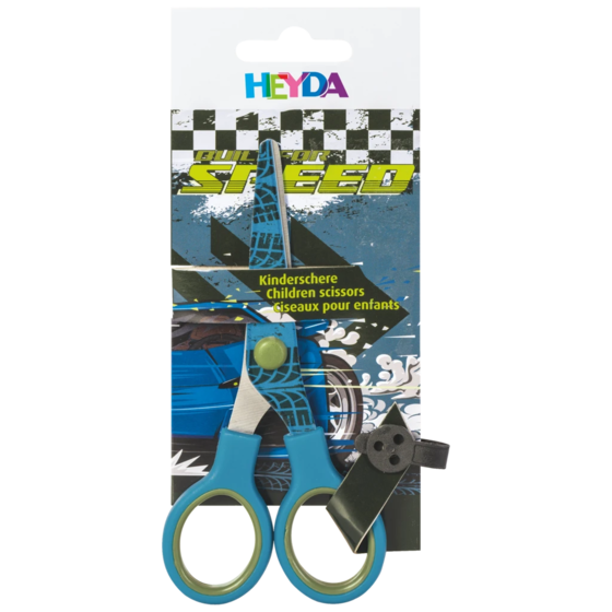 Kinderschere Fast Wheels mit Motivdruck | abgerundet