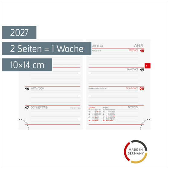Wochen-Ersatzkalendarium Mod. 731 2027 | 10×14 cm