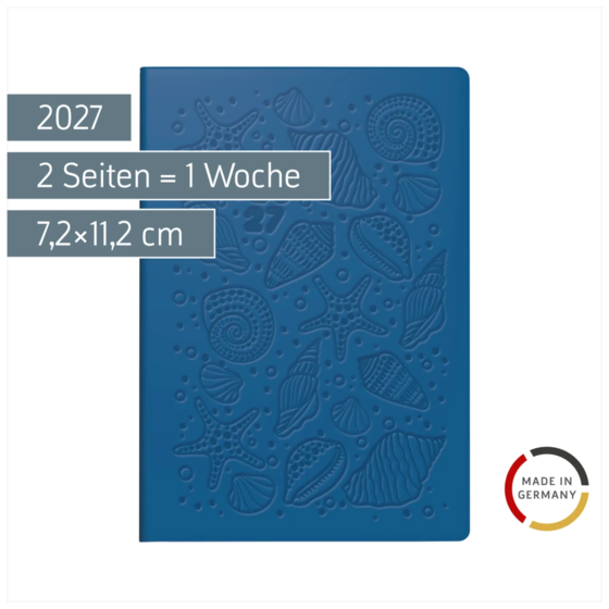 Taschenkalender Design Line Mod. partner/Industrie I 2027 „Shells“ | A7, Kunstleder