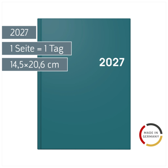 Buchkalender Colour Line Mod. 795 2027 | A5, Kunststoff, petrol