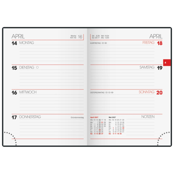 Taschenkalender Design Line Mod. 731 2027 „Sunbeds“ | A6, Papier