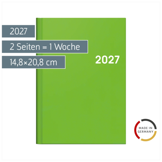 Buchkalender Colour Line Mod. 796 2027 | A5, Kunststoff, grün