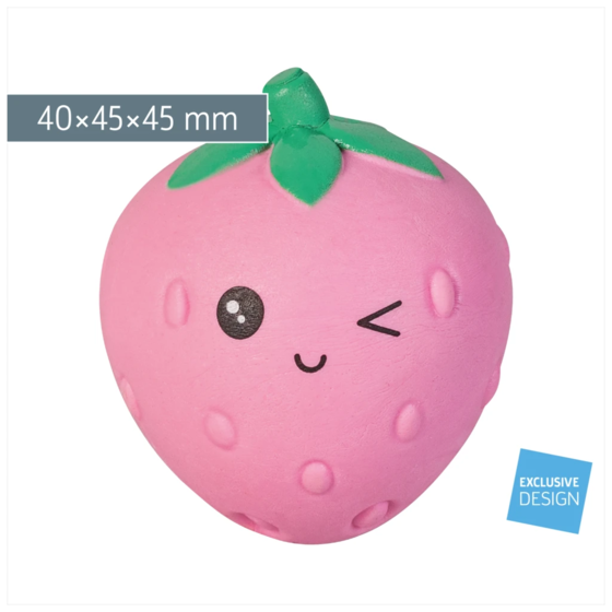 Radiergummi „Erdbeere“ Fruity Love 3D | rosa/grün