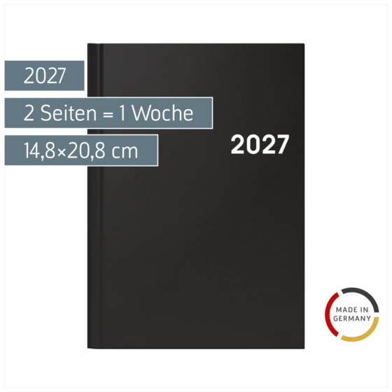Buchkalender Colour Line Mod. 796 2027 | A5, Kunststoff, schwarz