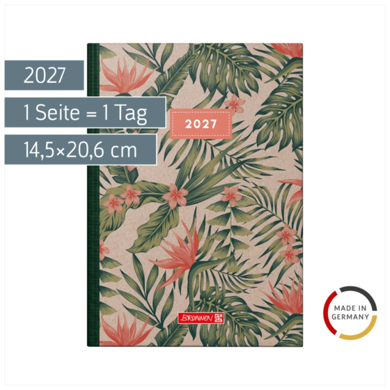 Buchkalender Design Line Mod. 795 2027 „Tropical“ | A5, Papier
