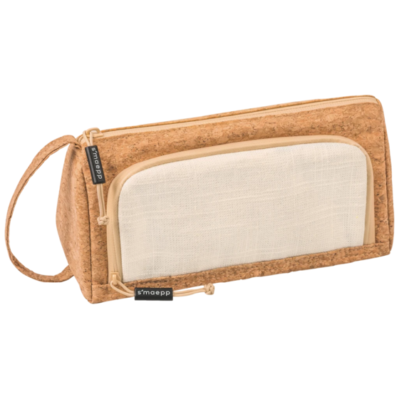 Schlampermäppchen s'maepp L „Cork“ | creme/braun