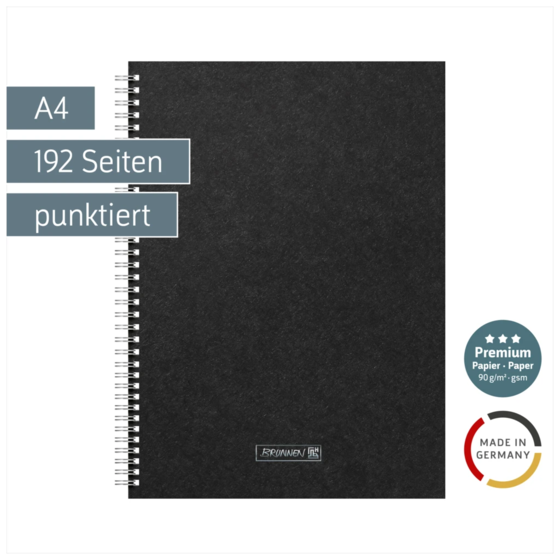 Notizbuch Premium Wire | A4, punktiert, schwarz