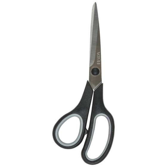 Universalschere Soft-Touch Linkshänder | spitz, 210 mm, schwarz/grau