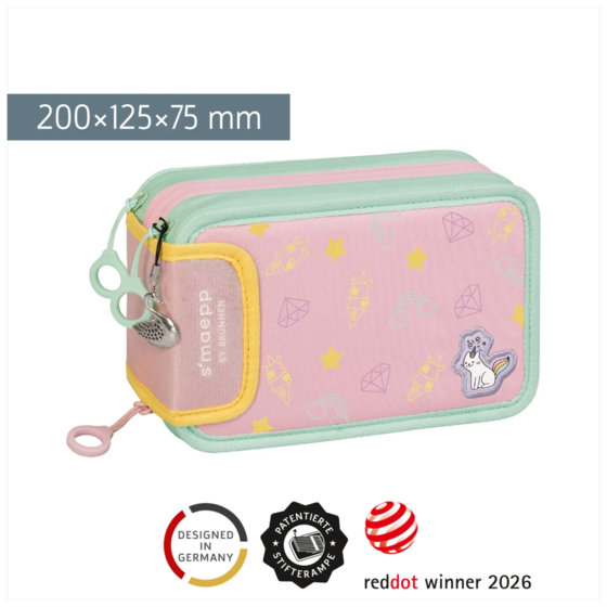 Federmäppchen s'maepp „Sweet Unicorn“ | 3 Reißverschlüsse, mehrfarbig, pastell