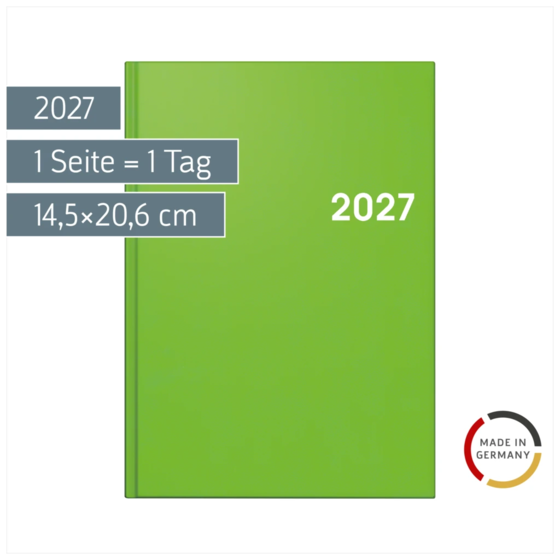 Buchkalender Colour Line Mod. 795 2027 | A5, Kunststoff, hellgrün