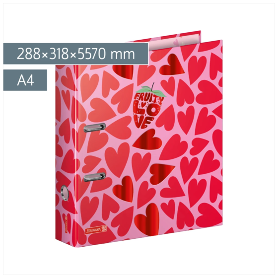Ordner Fruity Love | A4, 70 mm, Hebelmechanik, rosa/rot