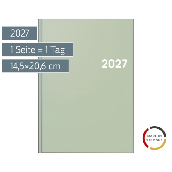 Buchkalender Colour Line Mod. 795 2027 | A5, Kunststoff, salbei