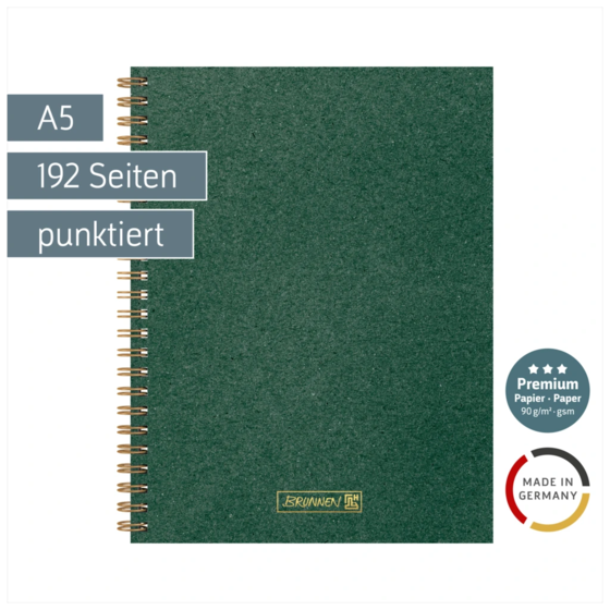 Notizbuch Premium Wire | A5, punktiert, forest green