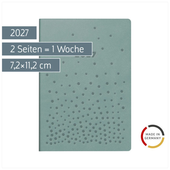 Taschenkalender Design Line Mod. partner/Industrie I 2027 „Dots“ | A7, Kunstleder