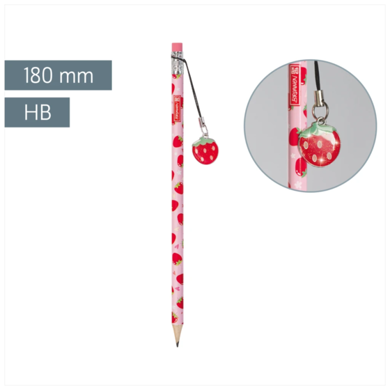 Bleistift Fruity Love | HB, rund, rosa/rot