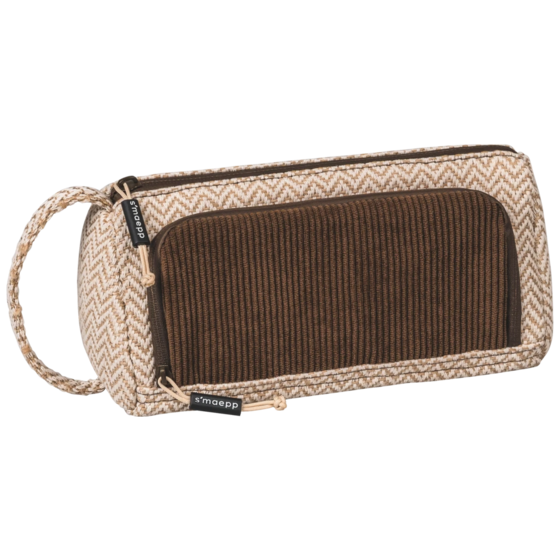 Schlampermäppchen s'maepp L „Vintage Love“ | braun/natur hell
