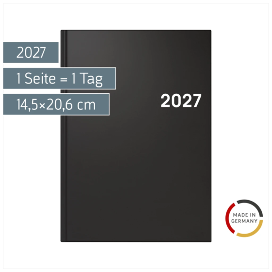Buchkalender Colour Line Mod. 795 2027 | A5, Kunststoff, schwarz