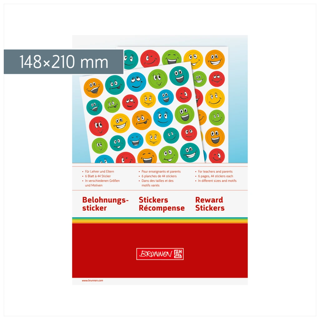 Stickerblock Belohnung „Smile“ | A5, mehrfarbig, 6 Blatt