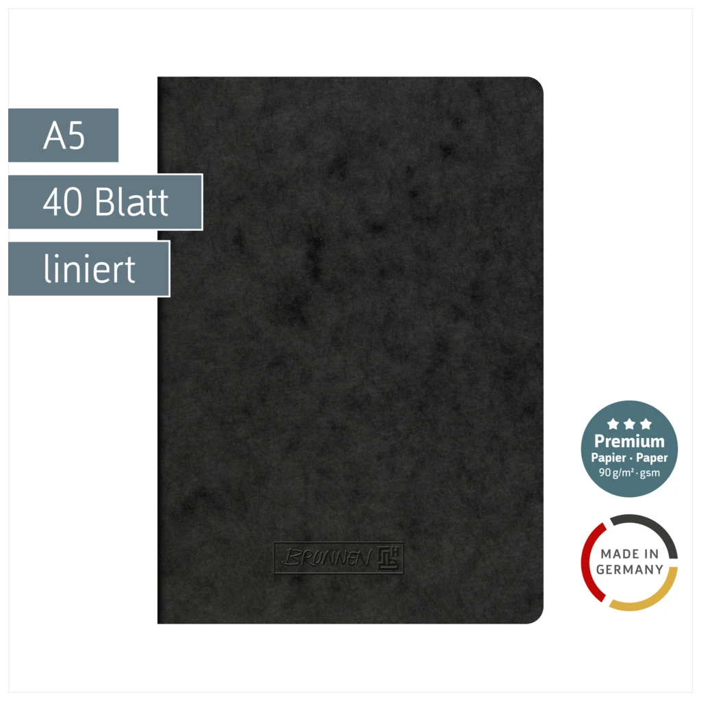 Heft Premium FACT!plus | A5, liniert, 40 Blatt, schwarz