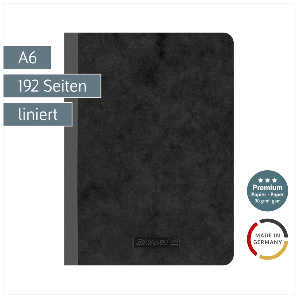 Notizbuch Premium FACT!plus Kladde | A6, liniert, schwarz