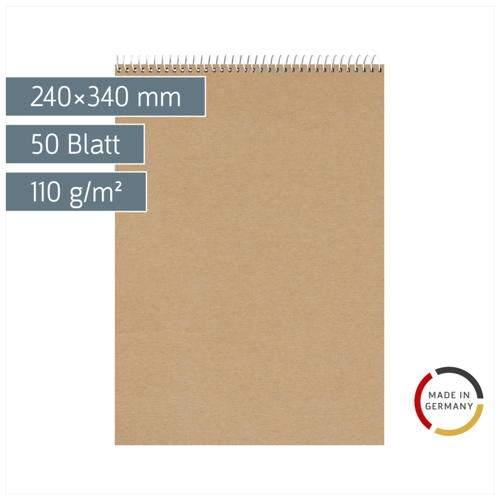 Skizzenblock Pimp it up! | 240×340 mm, 50 Blatt, braun