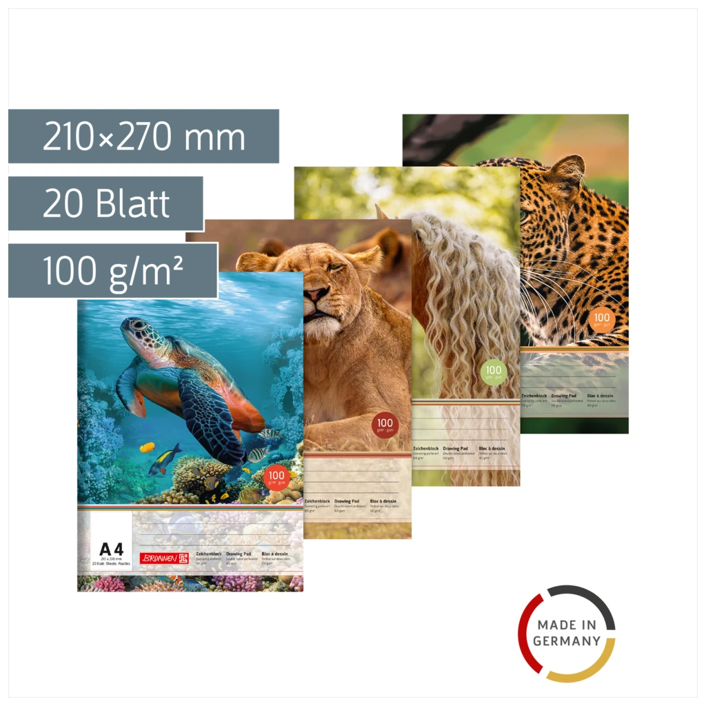 Zeichenblock | A4, 20 Blatt, sortiert
