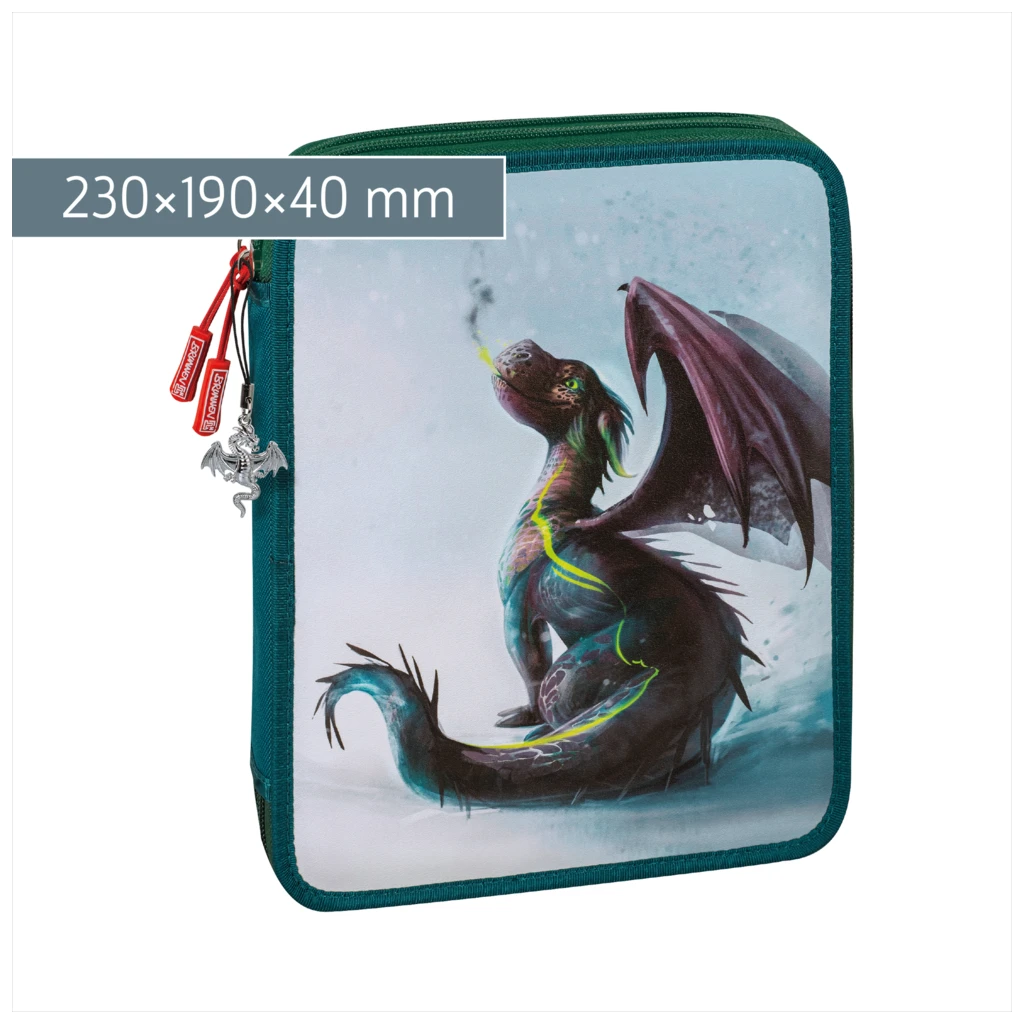 Federmäppchen XXL Drago | 2 Reißverschlüsse, blau