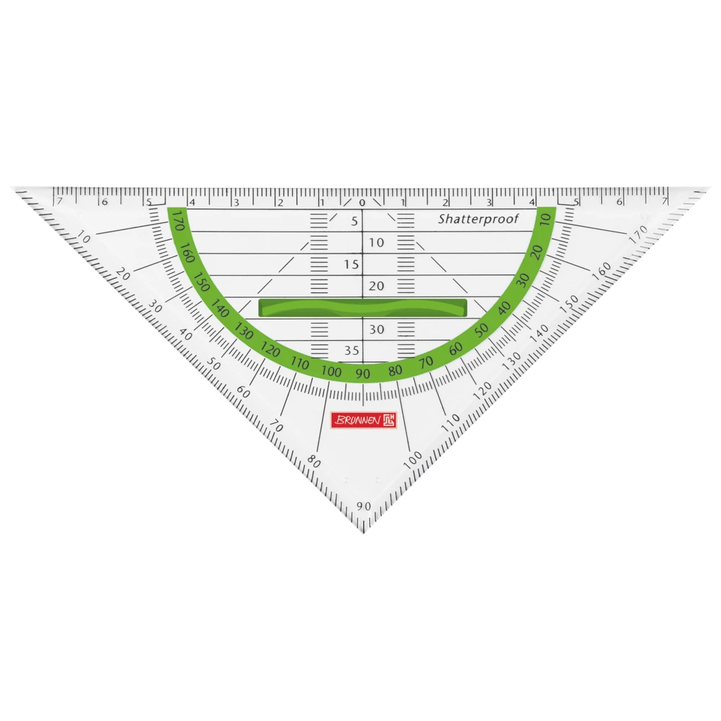 Geometrie-Dreieck Colour Code bruchsicher | 16 cm, mit Griff, kiwi