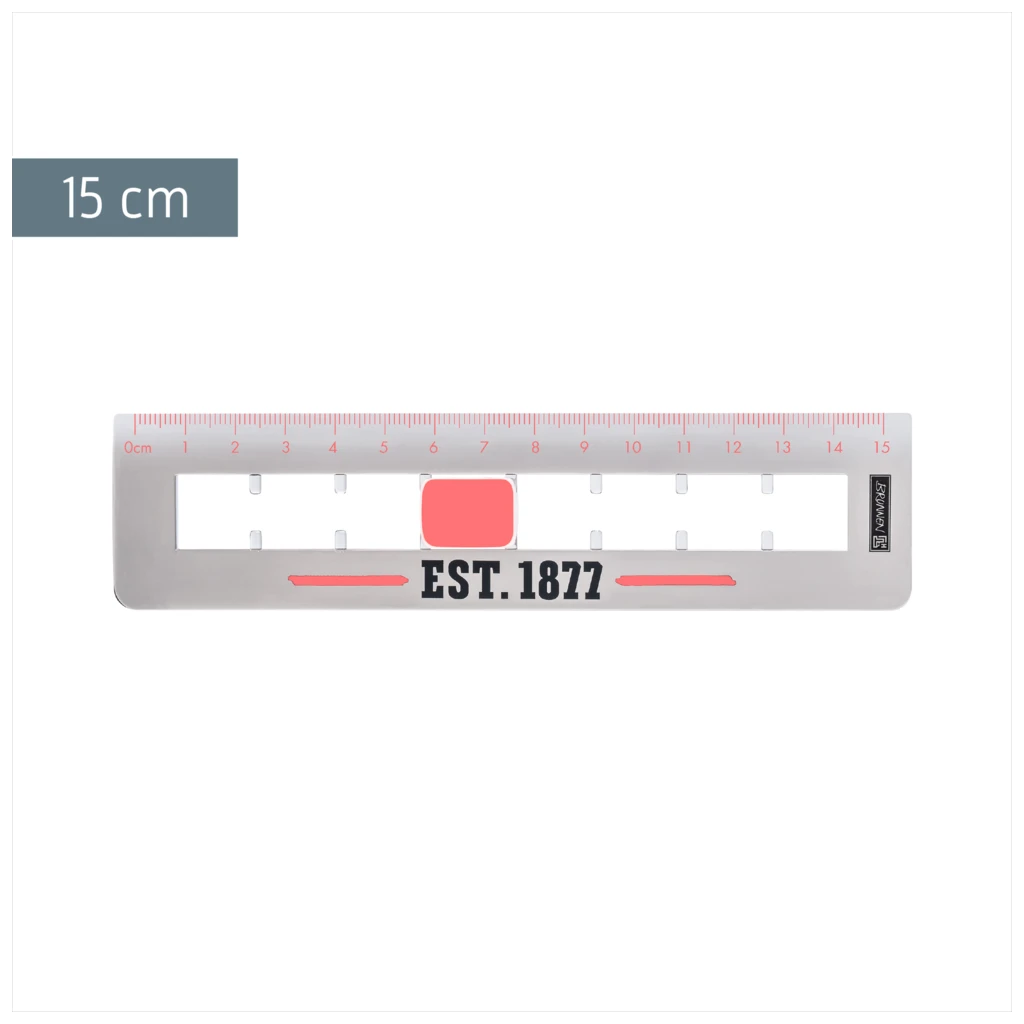 Lineal „Flip“ Neon | 15 cm, neonorange/grau