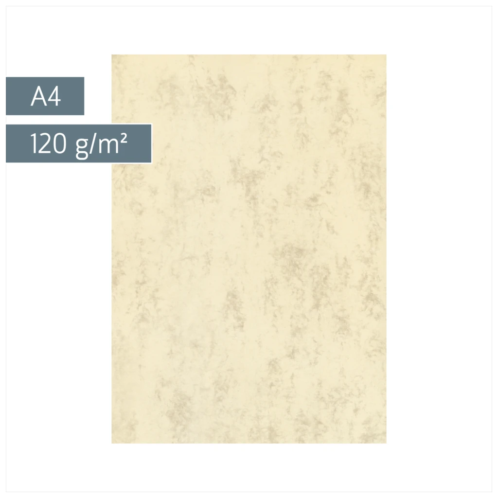 Multifunktionspapier Universalpapier Marmor | A4, 120 g/m², chamois, 35 Blatt