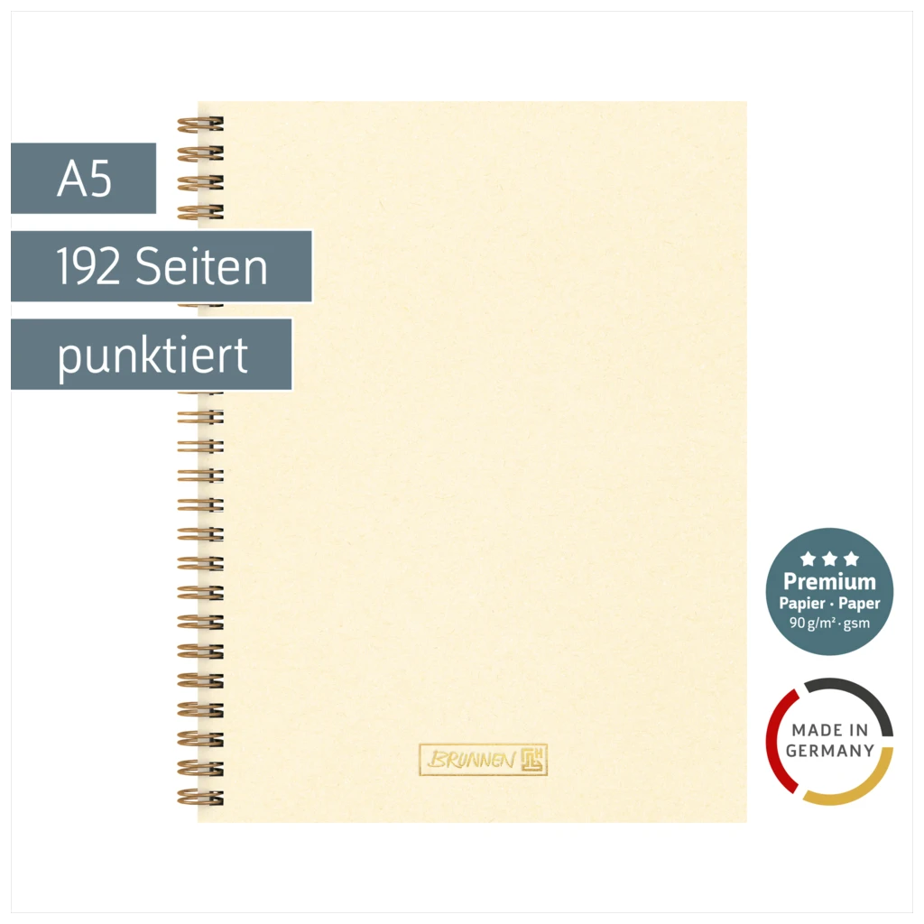 Notizbuch Premium Wire | A5, punktiert, sand