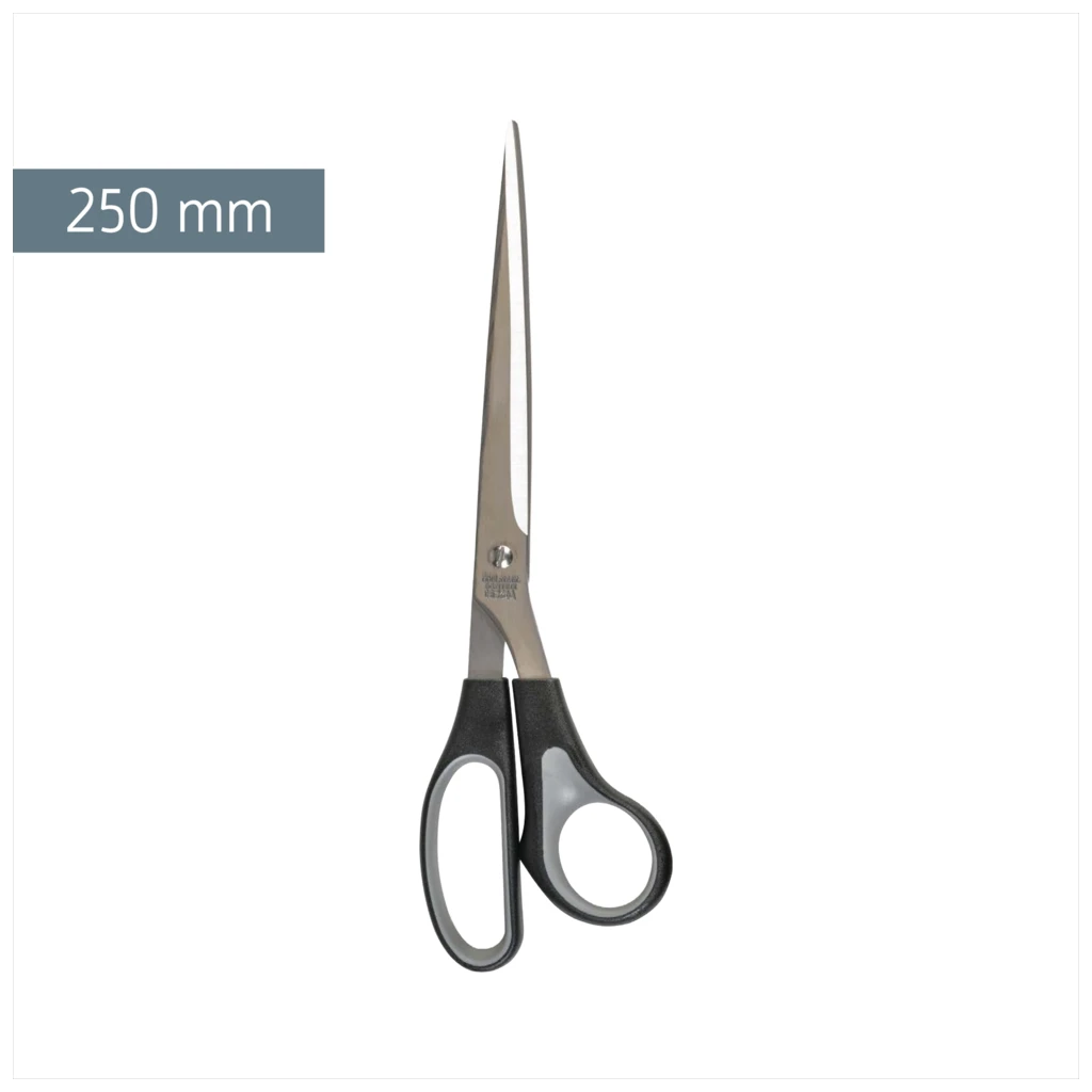 Papierschere Soft-Touch | spitz, 250 mm, schwarz/grau