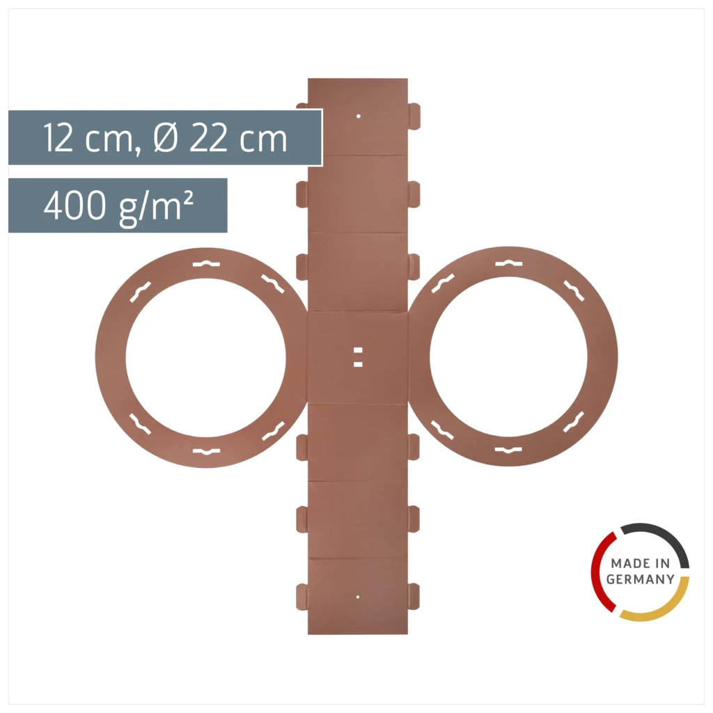 Rundlaternen-Zuschnitt | Ø 22 cm 12 cm, 400 g/m², mittelbraun