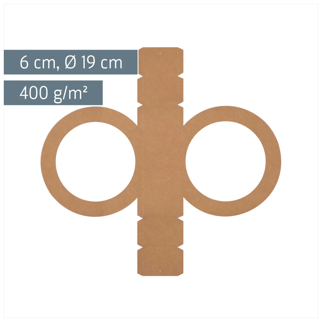 Rundlaternen-Zuschnitt | Ø 19 cm 6 cm, 400 g/m², natur